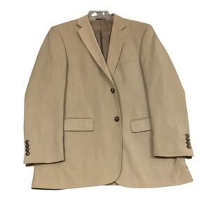 Adolfo Suit Mens 32x29 Tan 2-Piece Interview Blazer Trousers Textured Khaki